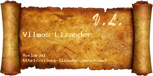 Vilmos Lizander névjegykártya